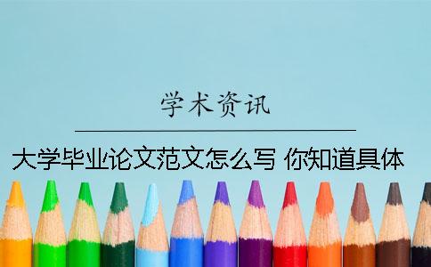 大學畢業論文范文怎么寫 你知道具體結構嗎？