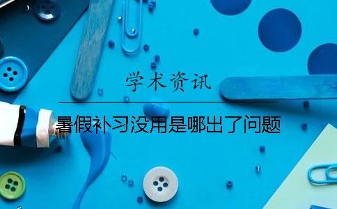 暑假補(bǔ)習(xí)沒用是哪出了問題？