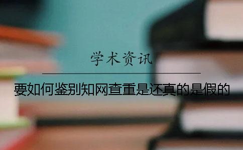 要如何鑒別學術查重是還真的是假的